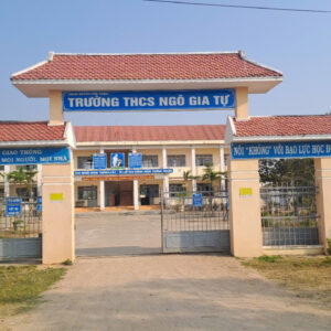 Ngo Gia Tu Secondary School entrance gate in Phu Thien District Gia Lai Province Vietnam